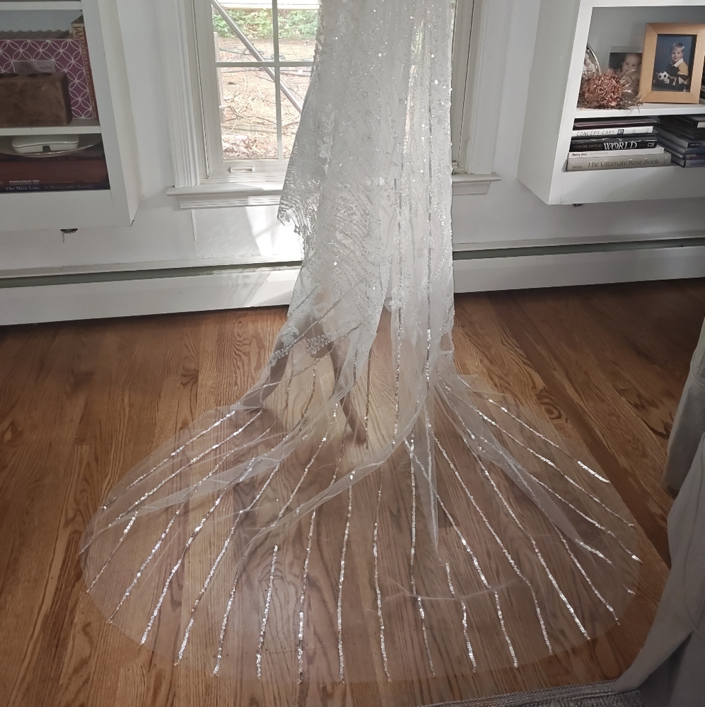 Elegant Chapel Length Sparkle Wow Veil